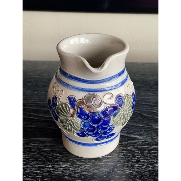 Handarbeit Studio Pottery, Germany, Salt Glaze Pitcher Vase, Signed - Picture 7 of 10